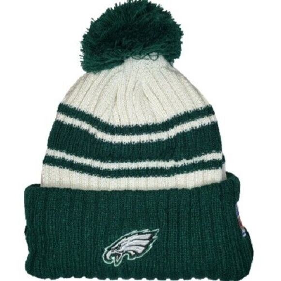 NWT Philadelphia Eagles Sports Knit Pom Beanie Fleece Lining OSFA Unisex‎ - Picture 5 of 6